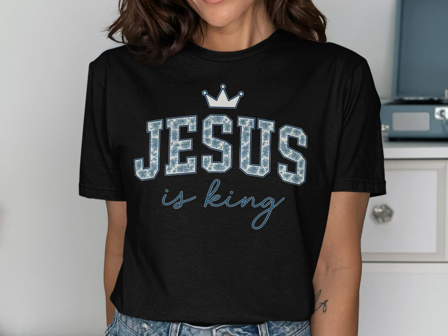 Jesus is King Crown T-Shirt, Christian Apparel, Religious Gift, Faith Based Tee, Trendy Shirt, Inspiring Design