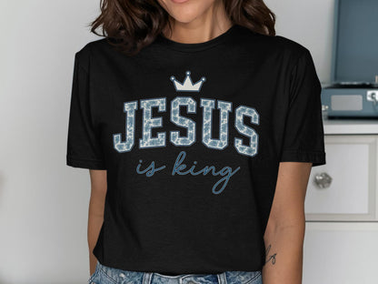 Jesus is King Crown T-Shirt, Christian Apparel, Religious Gift, Faith Based Tee, Trendy Shirt, Inspiring Design