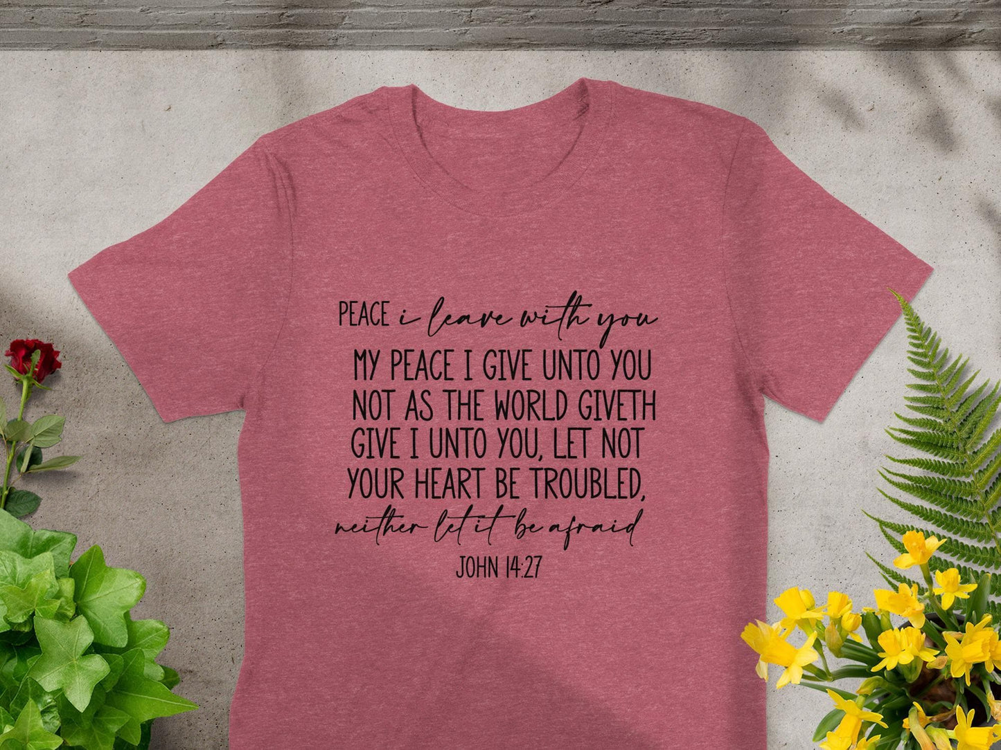 Peace I Leave With You T-Shirt, John 14 27 Shirt, Bible Verse Shirt, Christian Shirt, Religious Apparel, Inspirational Gift